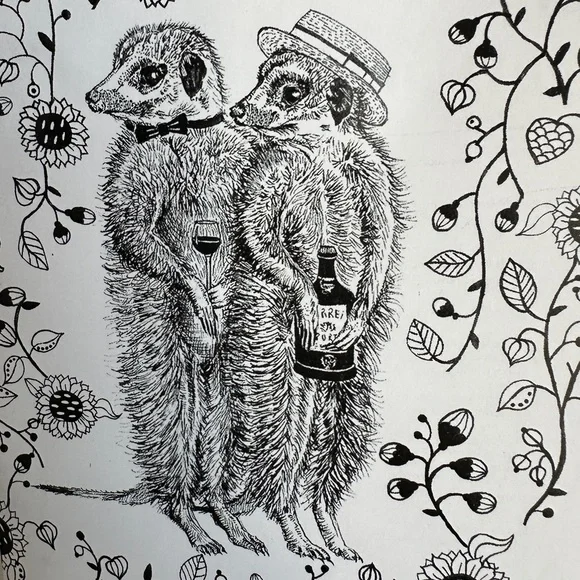 RESERVED!! Anthropologie Wallpaper Floral Animals Henriette Black White York - Picture 10 of 15